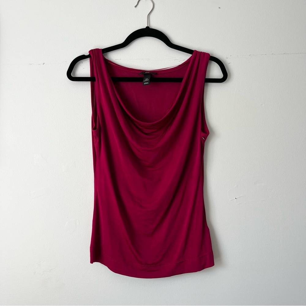 H&m Jewel Red Cowl Neck Tank Top